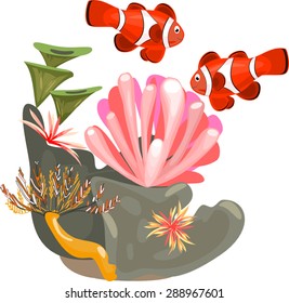 Clownfish and actinium