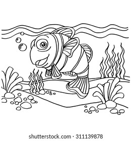 clownfish coloring pages vector
