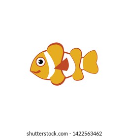 clownfish cute cartoon icon vector on a white background