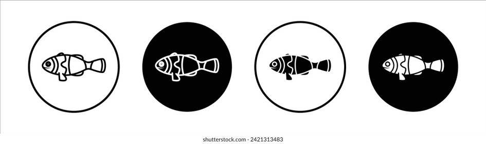 Clownfish flat line icon set. Clownfish Thin line illustration vector