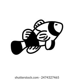 Clownfish Glyph Icon, Vector illustration