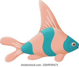Clownfish icon. Exotic aquarium color textured fish