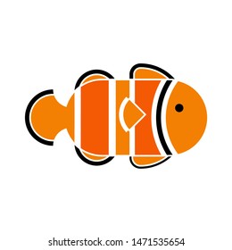 clown-fish icon. flat illustration of clown-fish - vector icon. clown-fish sign symbol