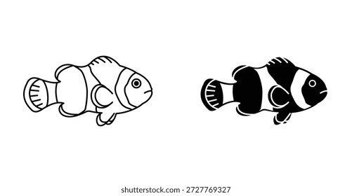Clownfish icon graphic design. Vector icon illustrations
