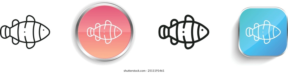 clownfish icon. Thin Linear, Regular and Button Style Design Isolated On White Background