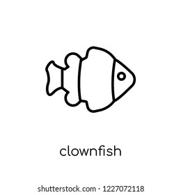 Clownfish icon. Trendy modern flat linear vector Clownfish icon on white background from thin line animals collection, editable outline stroke vector illustration