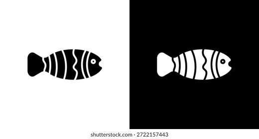 Ilustración vectorial de iconos de pez payaso - iconos de vector de estilo negro de alta calidad