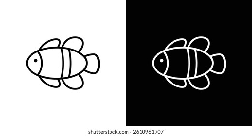 Clownfish icon Vector isolated outline drawing.