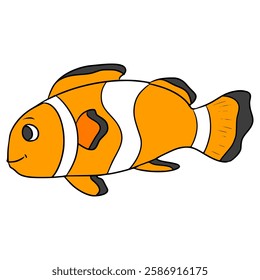 clownfish illustration hand drawn isolated vector
