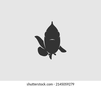 Clownfish Silhouette on White Background. Isolated Vector Animal Template for Logo Company, Icon, Symbol etc 