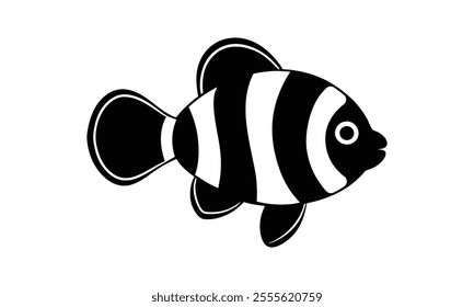 clownfish silhouette vector on  illustration
