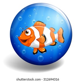 Clownfish swimming under the water illustration