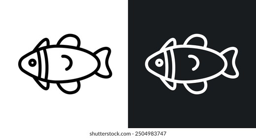 Clownfish vector icon set black and white filled and outlined style.