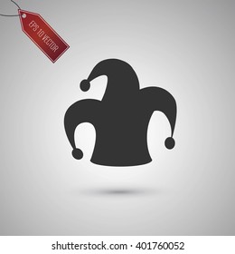 Clowns hat icon isolated on gray background. EPS 10 vector with shadow