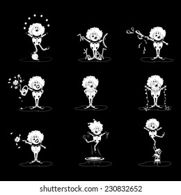 Clowns - Isolated On Gray Background - Vector Illustration, Graphic Design Editable For Your Design