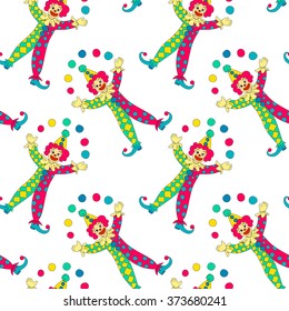 clowns seamless pattern background. Vector illustration