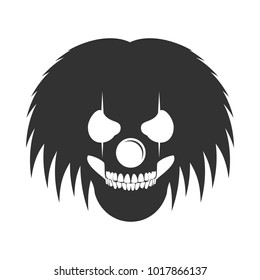 Clowny Messy Haired Skull Head Logo Symbol Vector Graphic Design