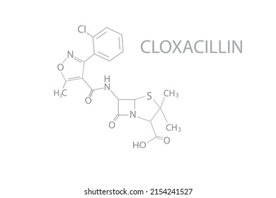 Cloxacillin molecular skeletal chemical formula.