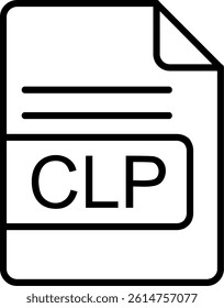 CLP File Format Line Vector Icon Design