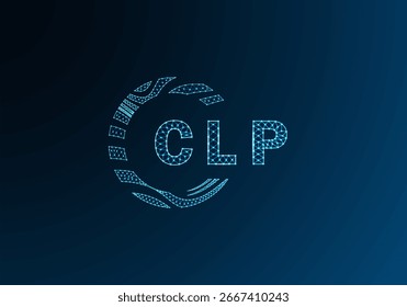 Diseño de Vector de logotipo de letra de polietileno baja CLP. Diseño de logotipo de poliéster inferior CLP. Diseño único del logotipo de baja poli de CLP.