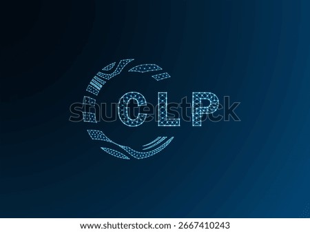 CLP low poly letter logo vector design. CLP lower poly logo design. CLP unique low poly logo design.