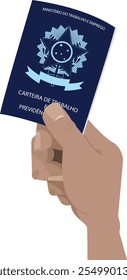 CLT - documento brasileño para trabajador legalizado - una mano que sostiene su tarjeta y seguridad social - Celebración de la fuerza de trabajo - empleo