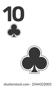 Cartão Club 10 para poker, jogo de cassino e para blackjack para Deck