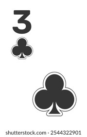 Cartão Club 3 para poker, jogo de cassino e para blackjack para Deck