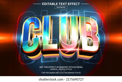 Club 3D Editable Text Effect Template