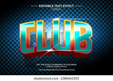 Club 3D editable text effect template