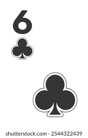 Cartão Club 6 para poker, jogo de cassino e para blackjack para Deck