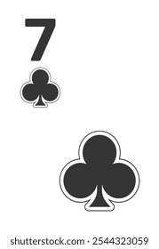 Cartão Club 7 para poker, jogo de cassino e para blackjack para Deck