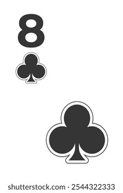 Cartão Club 8 para poker, jogo de cassino e para blackjack para Deck