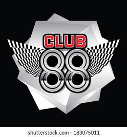 Club 88 Racing concept vector