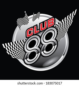 Club 88 Racing concept vector