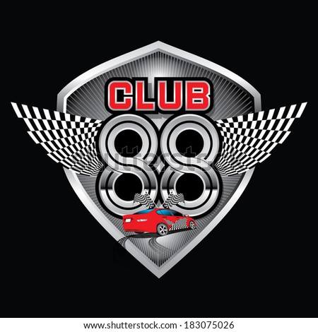 Club 88 Racing concept vector