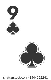 Cartão Club 9 para poker, jogo de cassino e para blackjack para Deck