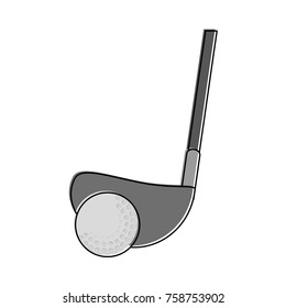 Club and ball golf sport icon vector illustration graphic design