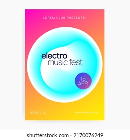 Club Banner. Disco And Nightlife Shape. Elegant Background For Brochure Template. Wave House Event. Indie Glitch For Invitation. Turquoise And White Club Banner