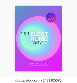 Club Banner. Linear Electronic Event. Dance And Exhibition Shape. Graphic Background For Set Template. Modern Glitch For Magazine. Pink And Blue Club Banner