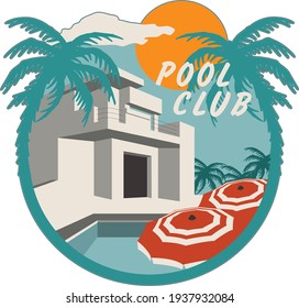 club beach tropical graphic vector