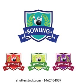 club bowling with icon modern vector