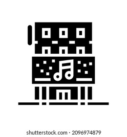 club building glyph icon vector. club building sign. isolated contour symbol black illustration