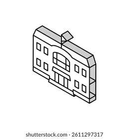 club building golf isometric icon vector. club building golf sign. isolated symbol illustration