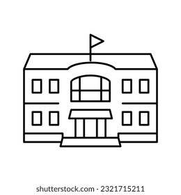 club building golf line icon vector. club building golf sign. isolated contour symbol black illustration