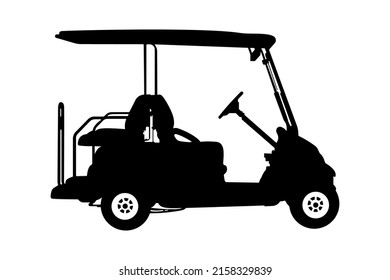 Coche Club, Carro de Golf Silhouette Vehículo Vector Ilustración.