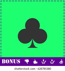Club card icon flat. Simple vector symbol and bonus icon