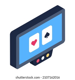 A club card icon, isometric editable vector download


