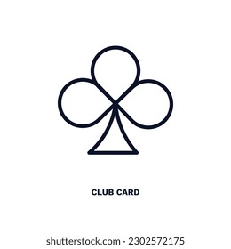 club card icon. Thin line club card icon from business and finance collection. Outline vector isolated on white background. Editable club card symbol can be used web and mobile