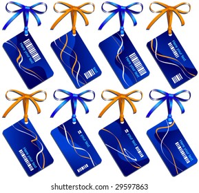 Club cards with bows